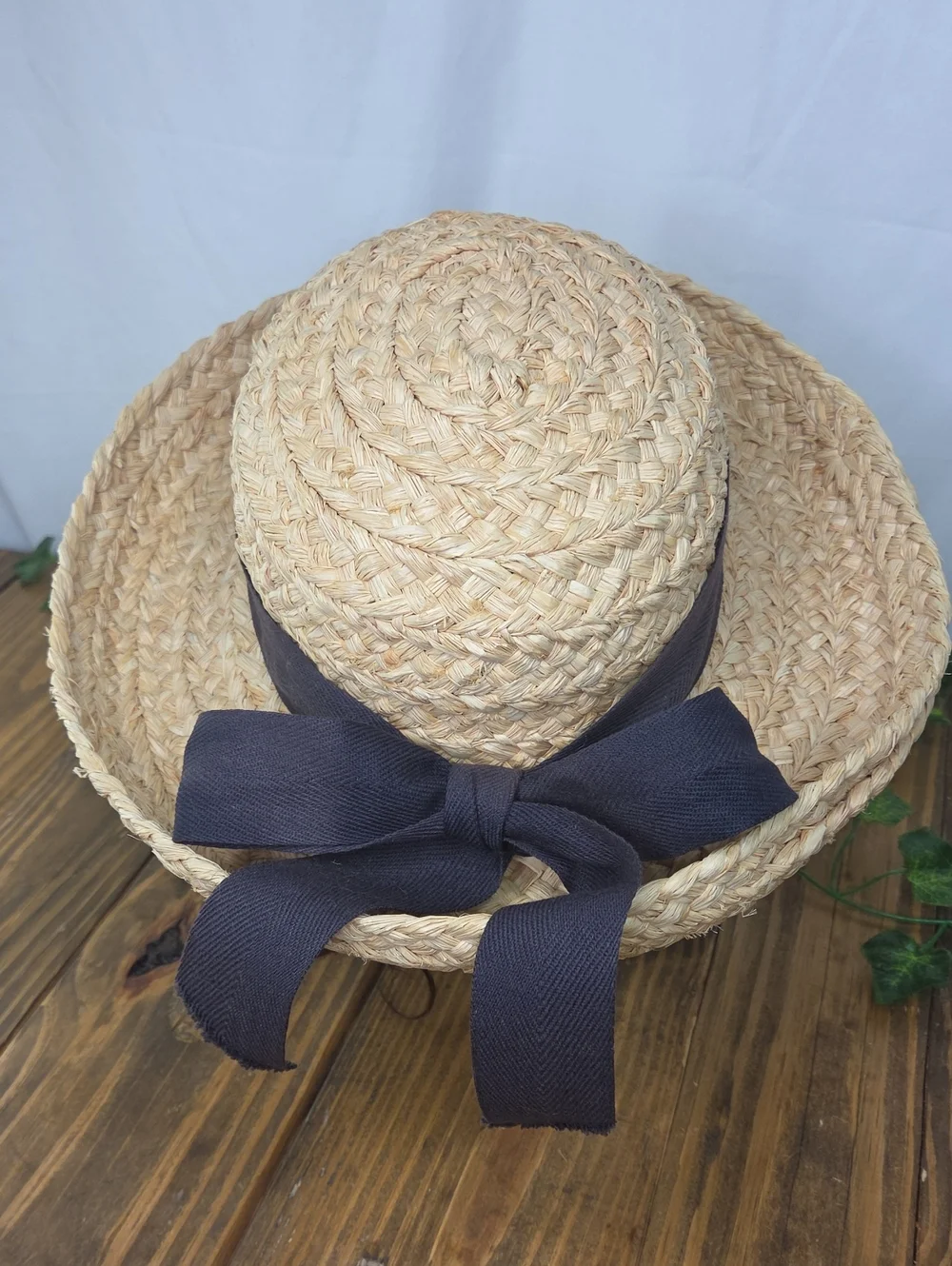 Helen Kaminski. Raffia Sun Hat with Black Band. Excellent Condition. OSFA
